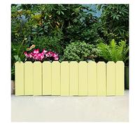 Paneles de madera autoportantes para valla de jardín, flexibles para exteriores, borde perimetral para césped y jardín (color: amarillo, tamaño: ajustable)