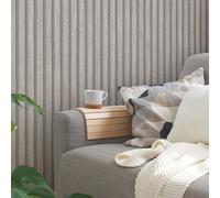 Paneles De Madera Con Rayas De Vinilo Papel Tapiz Gris Claro 39109-5 AS CREATION