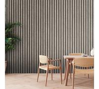 Paneles De Madera Con Rayas De Vinilo Papel Tapiz Gris Negro 39109-2 AS Creation