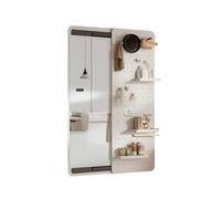 Paneles de Madera Perforados, Kit Organizador de Paneles de Madera Perforados, Espejo de Pared Hide, Espejo de Cuerpo Entero, Panel Modular de exhibición Combinado para Sala de Estar y entra