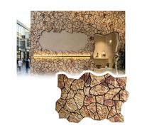Paneles De Pared 3D Efecto Piedra, Revestimiento PU Textura Roca Para Interior Y Exterior, Friso Decorativo Ligero Y Realista PFCDZDU(K,50.7x25.9in-14pcs)