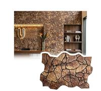 Paneles De Pared 3D Efecto Piedra, Revestimiento PU Textura Roca Para Interior Y Exterior, Friso Decorativo Ligero Y Realista PFCDZDU(E,50.7x25.9in-12pcs)