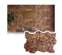 Paneles De Pared 3D Efecto Piedra, Revestimiento PU Textura Roca Para Interior Y Exterior, Friso Decorativo Ligero Y Realista PFCDZDU(G,50.7x25.9in-12pcs)