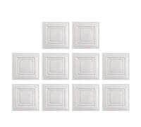Paneles De Pared 3d - Panel De Rejilla Blanca, 10 Piezas Ladrillo Falso | Papel pintado 3d Impermeable Adhesivo Desmontable, Cálculo De Azulejos De Pared De Autoadhesivo En Capas Para Techo De Cocina