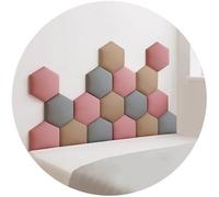 Paneles de Pared Acolchados, Acolchado de Esponja anticolisión 3D, cabecero de Cama, Pegatinas hexagonales Autoadhesivas para Dormitorio (Rosa, 150 x 87 cm)