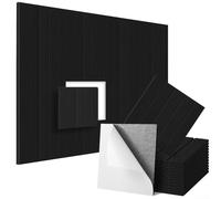 Paneles de pared acústicos interiores con estética de ladrillo para gestión de sonido en dormitorios, salas de estar, estudios e interiores de oficina (negro)