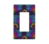 Paneles de pared con diseño de mandalas indios, 1 marcha, sin tornillos, tamaño estándar de 11,7 x 7,1 cm, cubierta decorativa para interruptor de luz, cubierta de policarbonato