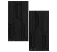 Paneles de Pared con Efecto Piedra, Paneles de Pared geométricos de PU con Rayas 3D - Paquete de 2 baldosas de Techo Negras para vestíbulos de hoteles y hogares, decoración Elegante para INT