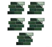 Paneles de pared con patrón de ladrillo 3D, paquete de 5 - Papel pintado impermeable PET resistente al calor para decoración de interiores (A)