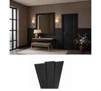 Paneles de pared de estilo rústico, revestimiento de pared Boiserie de poliestireno duro (PS), negro, fácil montaje con pegamento (negro, 25 x LB02 + 3 x DK3 de aprox. 3 m²)