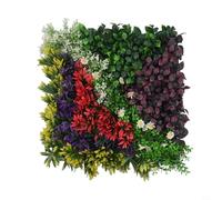 Paneles de pared de flores de jardín para interiores y exteriores de 50 x 50 cm con plástico resistente a los rayos UV y poliéster, diseñados para mejorar la privacidad y reducir el ruido (C)