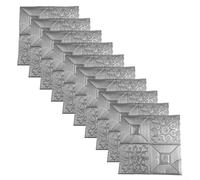 Paneles de pared de ladrillo de piedra y azulejos 3D, decoración de espuma suave para la seguridad de los niños, 10 piezas (gris)