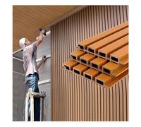 Paneles de pared de listones, listones acústicos decorativos compuestos de plástico de madera, resistentes al agua y de fácil instalación, paneles de pared 3D