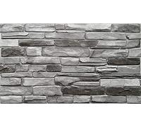 Paneles de pared de plástico PVC 3D decorativos azulejos revestimiento (Piedra Gris.)