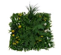 Paneles de pared realistas de flores de 50 x 50 cm, protección UV, para jardín e interior, material impermeable e inodoro que proporciona privacidad (D)