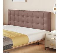 Paneles de pared tapizados autoadhesivos para cabecero de cama, acolchado anticolisión, color marrón, 180 x 40 x 5,5 cm