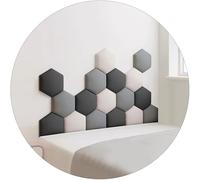 Paneles de pared tapizados, hexagonales, autoadhesivos, acolchados, decoración de guardería, adhesivos de pared 3D anticolisión, acolchado para cabecero de pared