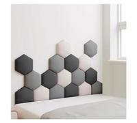 Paneles de pared tapizados, hexagonales autoadhesivos, decoración de guardería, adhesivos de pared 3D anticolisión, acolchado para cabecero de pared