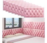 Paneles de pared tapizados para cabecero, paquete de protectores de pared acolchados para dormitorio, paneles decorativos anticolisión, diseño textil suave