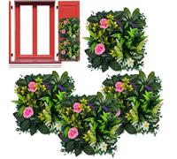 Paneles De Pared Vegetales - De Haie, 4 Piezas De Verdor Artificial Para Decoración, Alfombra De Hojas Falsas Con Escudo Resistente A Los UV, Decoración De Jardín Vertical Para Bloquear L