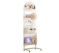 Paneles de Tablero Perforado, Expositor de Tablero Perforado, Altura Ajustable, estantes de Almacenamiento de Piso con 20 Ganchos para Sala de Estar, Dormitorio, Oficina (46,5 cm/18 Pulgadas