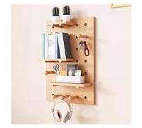 Paneles de tablero perforado, kit de exhibición de montaje en pared, tableros de clavijas de madera, organizador para dormitorio, estudio, oficina, baño