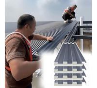 Paneles de Techo de Metal, Paneles corrugados de 1,2 x 2,4 m - 4 Piezas de Revestimiento Gris para toldo de balcón y reemplazo de marquesina de Patio, Tejas duraderas para Exteriores (1,5 m/