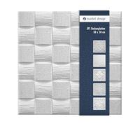 Paneles de techo de poliestireno EPS - Paneles de techo ligeros y robustos de diseño moderno - (10QM paquete económico LEN WHITE 50x50cm) Revestimiento de techo blanco