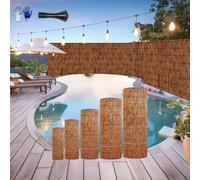Paneles de Valla de bambú Natural - Pantalla de jardín Gruesa y roja para protección contra el Viento, Disponible en Alturas de 50 cm a 120 cm, solución Ideal para privacidad en Exteriores (