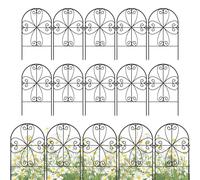 Paneles de valla de hierro forjado - Valla de barrera de animales para jardín | Metal resistente al óxido sin vallas | 10 piezas Paneles Yard Decor Frontera para césped Mascotas Perros Terrazas