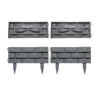 Paneles de Valla de Jardín,4 Piezas Desmontables Efecto Piedra Resistente a la Intemperie DIY - Set Con Bordes De Cercado Para Arriates | para Patio Paisaje Balcón Parterre Césped Parque Hogar y Apart