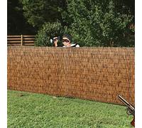 Paneles de valla de privacidad de bambú natural de 2.5 pies x 16.4 pies, pantalla de sombra para jardín y piscina, valla de bambú ecológica (120 x 600 cm)