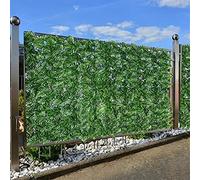 Paneles de valla de privacidad de hiedra artificial expandibles para uso en exteriores, perfectos para patios, puertas, balcones y patios, decoración de plantas trepadoras verdes de 1,5 x 8 m