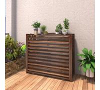 Paneles de valla de privacidad de madera para exteriores, cubierta rústica para aire acondicionado y soporte de exhibición de plantas, 110 x 50 x 85 cm, ideal para decoración de jardín y uso en