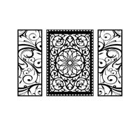 Paneles decorativos de pared, diseño Jali, patrón CNC, corte láser, enrutador, corte CNC Decoración de vinilo para pared 36x56.5cm Vinilos para ventanas Negro