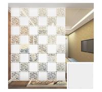 Paneles divisores de habitación de plástico de madera, paquete de 60, patrón de tallado de flores, partición colgante blanca, 11.4 x 11.4 pulgadas, elegante separador de habitaciones para el hogar y