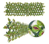 Paneles expandibles para valla de jardín, pantalla de privacidad con hiedra sintética y vegetación, 200 x 30 cm