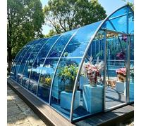 Paneles Invernadero Policarbonato 2MM Resistentes Hoja Techo Patio Transparente Protección UV Lluvia Pergola Techo Corte Fácil Patios Cochera(Lake Blue,155 x 500cm)