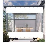 Paneles Laterales De Lona Blanca Transparente,Cortinas De Exterior Con Ojales,Lona De Plástico Pvc De 0,3mm,Cortinas De Lona Alquitranada Impermeable Para Pérgola Gazebo,W×H-2.7×2.3m(8.9*7.5ft)