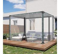 Paneles Laterales De Lona Impermeable con Cremallera,Lona De PVC Transparente,100% Impermeable,A Prueba De Viento,Resistente Al Desgarro,para Camping,Jardín,Patio,WxH-2.1x3m/6.9x9.8ft