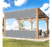 Paneles laterales de lona impermeable transparente con divisor con ojales para exteriores, tamaño personalizable de 0,2 m a 2,7 x 2,2 m