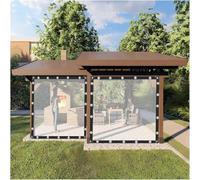 Paneles laterales de lona transparente impermeable con ojales para pérgola, terraza, cochera, 150 x 500 cm, solución de cubierta para exteriores