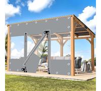 Paneles laterales de lona transparente para privacidad al aire libre, impermeable, con divisor ER con ojales, personalizables, 2er-3,8 x 2,1 m