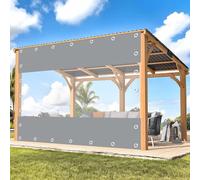 Paneles laterales de lona transparente para uso en exteriores, impermeables, con divisor ER con ojales, tamaño personalizable 0,4 x 2,1 m