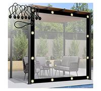 Paneles laterales impermeables de polietileno de alta transparencia para porche, cenador, patio, cordón elástico incluido de 1,8 x 2 m, color A