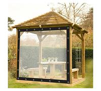 Paneles laterales impermeables para cenador de exterior, cubierta de PVC transparente con ojales, 2,5 x 1,8 m, protección para plantas de jardín, ideal para paredes laterales de tienda de campaña y