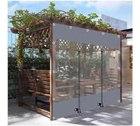 Paneles laterales impermeables transparentes con cremallera de lona de PVC para uso en exteriores, resistente a la lluvia, ojales incluidos. Dimensiones: 3,5 x 2,3 m (largo x alto)