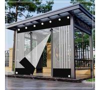 Paneles laterales transparentes impermeables con puertas con cremallera, lona de PVC para exteriores, protección contra la lluvia para jardín, cochera y patio, 4,3 x 2 m / 14.1x7.5ft