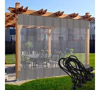Paneles laterales transparentes impermeables para exteriores con ojales para cenador, porche, pérgola, personalizable (5 x 2 m), cortina de PVC resistente a la intemperie para protección del patio