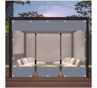 Paneles laterales transparentes impermeables para pabellón, cochera y pérgola, lonas transparentes con cremallera de 0.3 mm de grosor, protección contra la intemperie al aire libre de 3.6 x 2.2 m